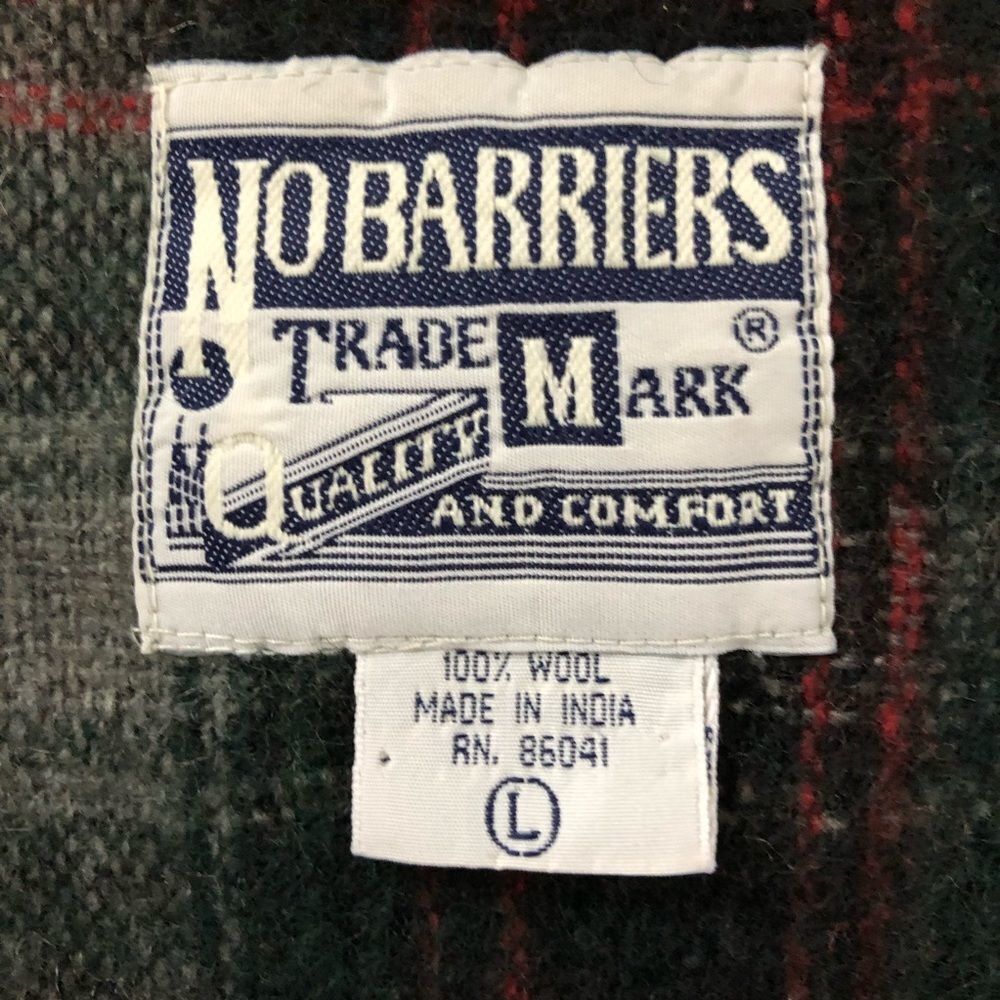 Vintage No Barriers Plaid Wool Fringe Crop Vest L - Picture 5 of 6